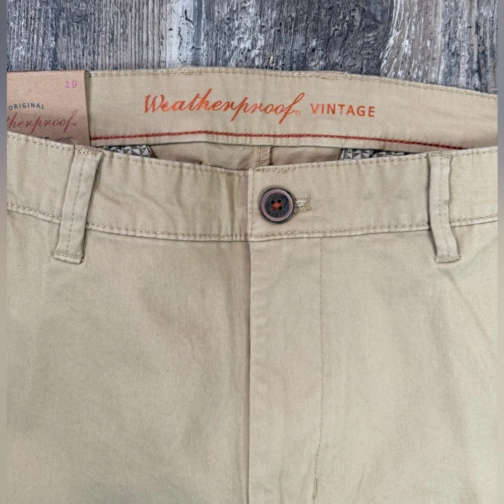Weatherproof Men's 36 x 32 Khaki Chinos Slim Fit Stretch Twill NWT - Picture 5 of 8